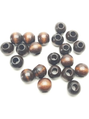 Be Beauty Kahverengi Ahşap Boncuk Cilalı Dairesel 12 mm 120 gr
