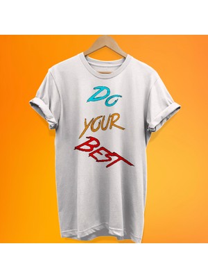 Remonz Do Your Best Baskılı %100 Pamuk Oversize T-Shirt Büyük Beden Tişört