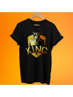 Remonz King Baskılı %100 Pamuk Oversize T-Shirt Büyük Beden Tişört
