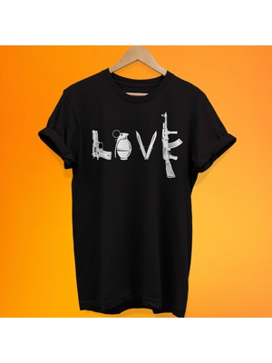Remonz Love Baskılı %100 Pamuk Oversize T-Shirt Büyük Beden Tişört