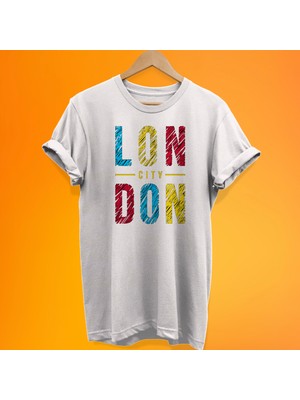 Remonz London City Baskılı %100 Pamuk Oversize T-Shirt Büyük Beden Tişört