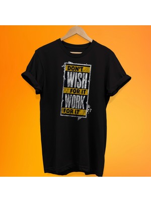 Remonz Wish-Work Baskılı %100 Pamuk Oversize T-Shirt Büyük Beden Tişört