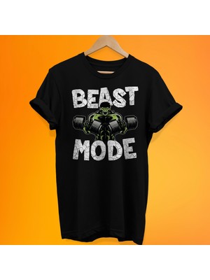 Remonz Beast Mode Hulk Baskılı %100 Pamuk Oversize T-Shirt Büyük Beden Tişört