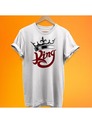 Remonz King Baskılı %100 Pamuk Oversize T-Shirt Büyük Beden Tişört