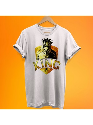 Remonz King Baskılı %100 Pamuk Oversize T-Shirt Büyük Beden Tişört