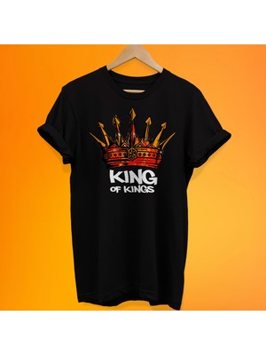 Remonz King Baskılı %100 Pamuk Oversize T-Shirt Büyük Beden Tişört