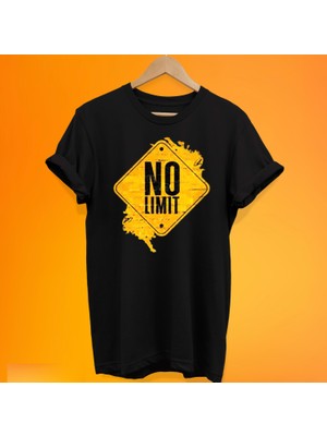 Remonz Limit Yok Baskılı %100 Pamuk Oversize T-Shirt Büyük Beden Tişört