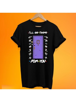 Remonz Friends Monicanın Kapısı Baskılı %100 Pamuk Oversize T-Shirt Büyük Beden Tişört