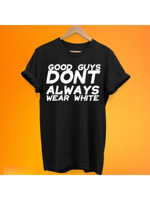 Remonz Iyi Adamlar Her Zaman Siyah Giymez Baskılı %100 Pamuk Oversize T-Shirt Büyük Beden Tişört