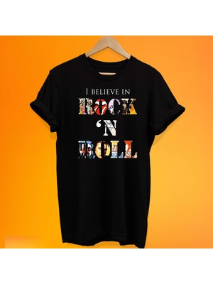 Remonz Rock And Roll Baskılı %100 Pamuk Oversize T-Shirt Büyük Beden Tişört