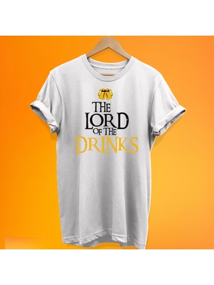 Remonz Lord Of The Drinks Baskılı %100 Pamuk Oversize T-Shirt Büyük Beden Tişört