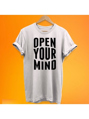 Remonz Zihnini Aç Yazılı %100 Pamuk Oversize T-Shirt Büyük Beden Tişört