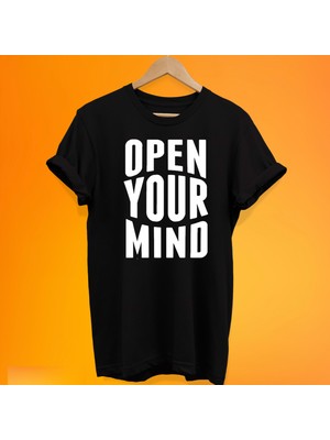 Remonz Zihnini Aç Yazılı %100 Pamuk Oversize T-Shirt Büyük Beden Tişört