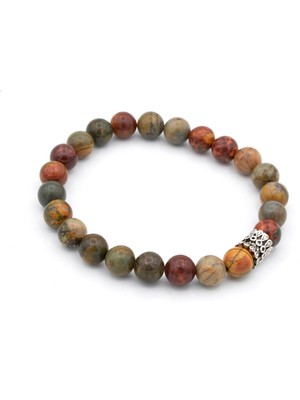 Murty99 Hakiki Doğal Picasso Jasper Taşı Bileklik