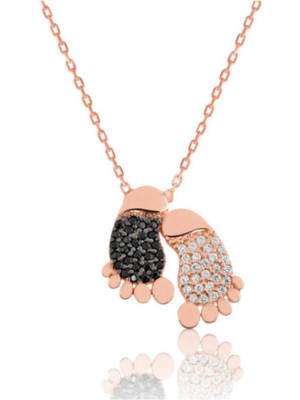 925 Gümüş Bebek Ayak Izi 925 Ayar Gümüş Kolye