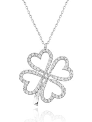 925 Gümüş Yonca 925 Ayar Gümüş Kolye