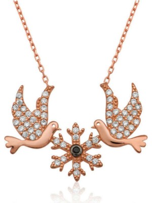 925 Gümüş Kar Kuşları 925 Ayar Gümüş Kolye