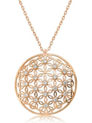 925 Gümüş Yaşam Çiçeği 925 Ayar Gümüş Kolye