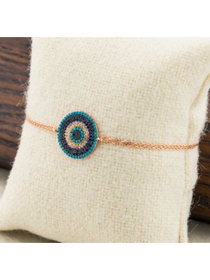 925 Gümüş Nazar Boncuklu  925 Ayar Gümüş Bileklik