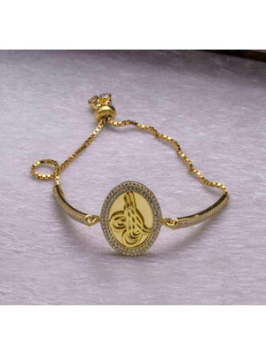 925 Gümüş Osmanlı Tuğrası 925 Ayar Gümüş Bileklik