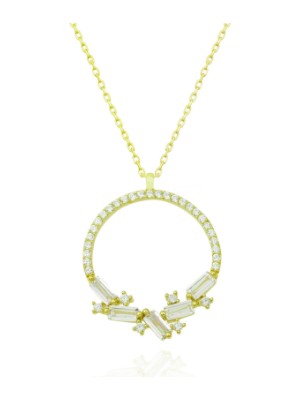 925 Gümüş Baget 925 Ayar Gümüş Kolye