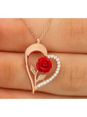 925 Gümüş Gül  925 Ayar Gümüş Kolye