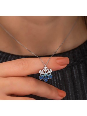 925 Gümüş Kar Tanesi 925 Ayar  Gümüş Kolye