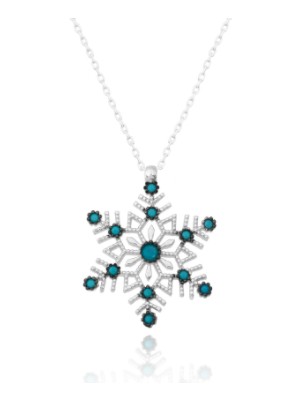 925 Gümüş Kar Tanesi 925 Ayar Gümüş Kolye