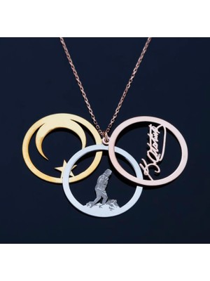 925 Gümüş Atatürk Imzalı 925 Ayar Gümüş Kolye