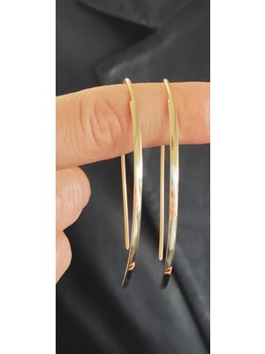 925 Gümüş Sallantılı Gold 925 Ayar Gümüş Küpe