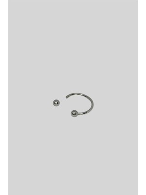 Medblack Jewelry 316L Cerrahi Çelik Gümüş Renk Top Uç Septum 5li Helix, Tragus Piercing Çelik 6mm Piercing
