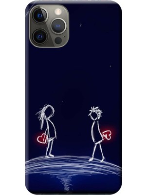 Hesaplı Dünya Apple iPhone 12 Pro Max Kılıf Sevgili Kalp Baskılı Esnek TPU Silikon