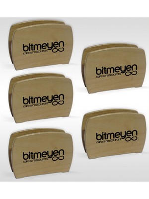 BK Restoran & Cafe & Barlara Özel Logolu Lüks Ahşap Peçetelik – 50 Adet