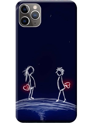 Hesaplı Dünya Apple iPhone 11 Pro Max Kılıf Sevgili Kalp Baskılı Esnek TPU Silikon