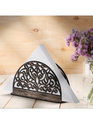 BK Kişiye Özel Ahşap Peçetelik - Model 5-3