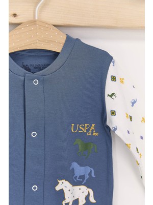 U.S. Polo Assn. Mat Indigo Erkek Bebek Uzun Kol Patiksiz Tulum