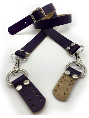 Angel Çanta Aksesuar Gerçek Deri Ayarlı Uzun Sap 2.3X130 Mor Gümüş