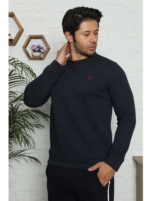 Birşen Tekstil Erkek Bisiklet Yaka Sweatshirt Eşofman Üstü