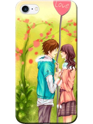 Hesaplı Dünya Apple iPhone 7 Kılıf Sevgili Aşk Balon Baskılı Esnek TPU Silikon