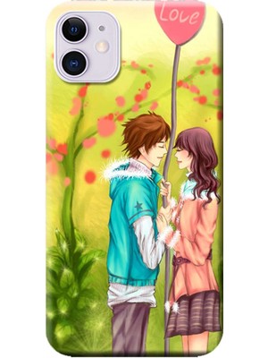 Hesaplı Dünya Apple iPhone 11 Kılıf Sevgili Aşk Balon Baskılı Esnek TPU Silikon