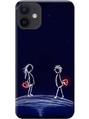 Hesaplı Dünya Apple iPhone 12 Mini Kılıf Sevgili Kalp Baskılı Esnek TPU Silikon