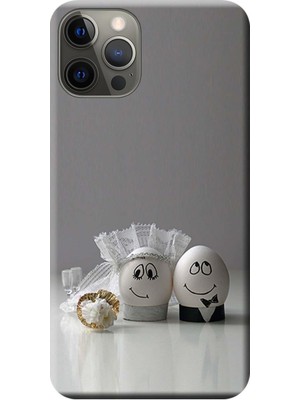 Hesaplı Dünya Apple iPhone 12 Pro Max Kılıf Yumurta Sevgili Evlilik Baskılı Esnek TPU Silikon