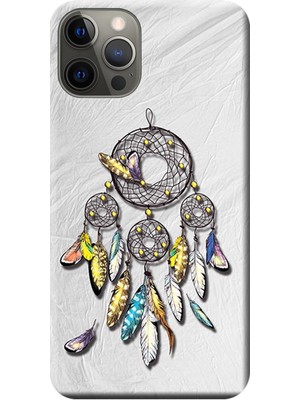 Hesaplı Dünya iPhone 12 Pro Max Kılıf Düş Kapanı Dreamcatcher Baskılı Esnek Tpu SILIKON2104