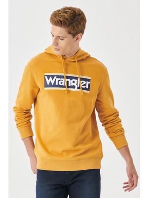 WRANGLER Erkek Regular Fit Normal Kesim %100 Pamuk Kapüşonlu Yaka Sweatshirt