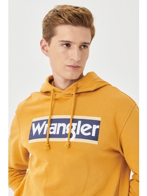 WRANGLER Erkek Regular Fit Normal Kesim %100 Pamuk Kapüşonlu Yaka Sweatshirt