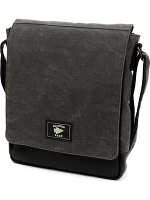 Old Cotton Cargo 7112 Postacı Omuz Çantası Bayan ve Erkek Için Çapraz Suya Dayanıklı Mumlu Kanvas Çok Bölmeli Gözlü Okul Tablet Çanta