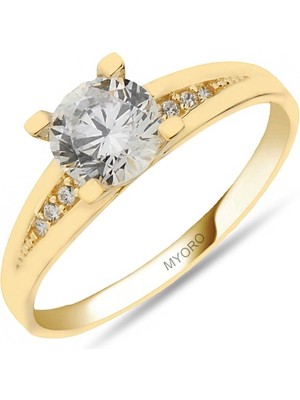 MYOROGOLD 8 Ayar Tektaş Altın Yüzük MYOJL009