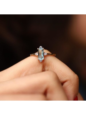 By Golden House Aqua Baget Yüzük