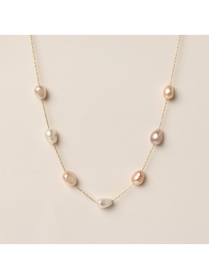 Pearls in Ocean Gold Gerçek Inci Kolye