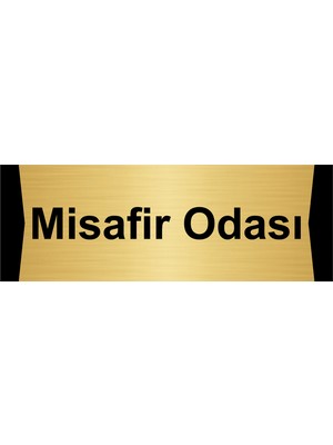 Özarslan Dizayn Misafir Odası 5X20CM Altın Renk Metal Yönlendirme Levhası